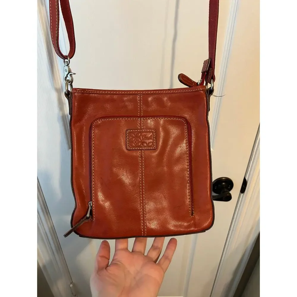 Fossil Vintage Red Crossbody Bag Leather